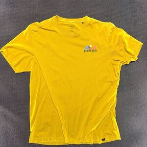 Prana Men's Bright Yellow Short Sleeve Logo Tee